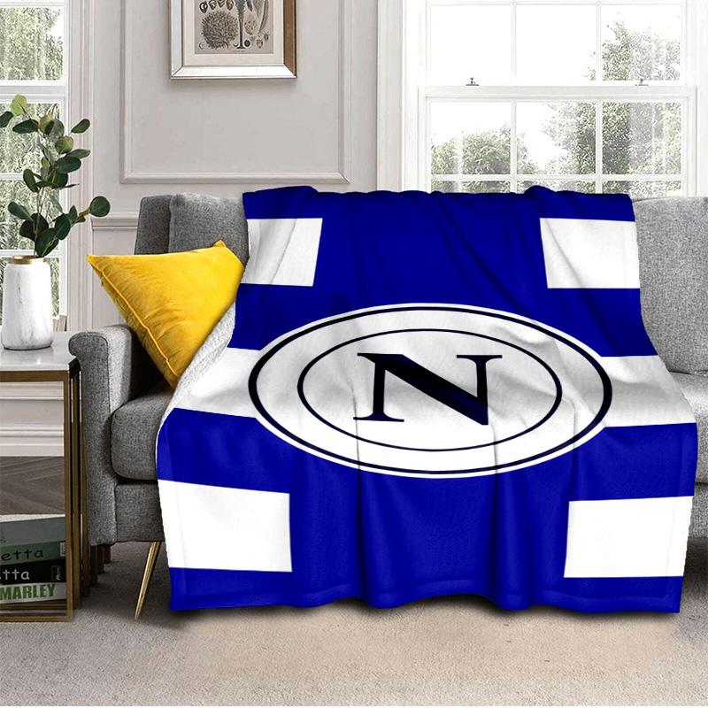Coperta con Emblema del Napoli Calcio Coperta in Flanella da Esterno per Campeggio, Escursionismo, Feste in Giardino, Essenziali per Picnic, regalo per famiglia e amici