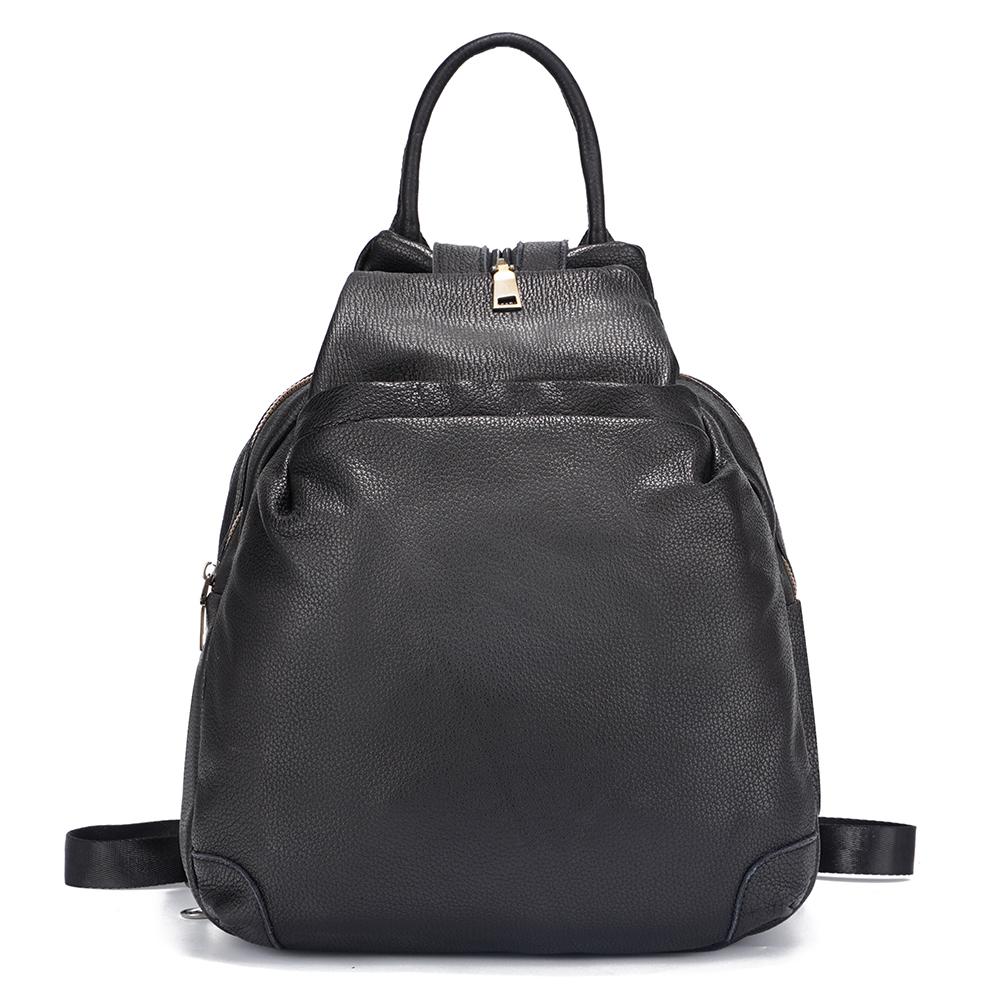 Женский винтажный рюкзак Zency из натуральной кожи чёрный 6980₽