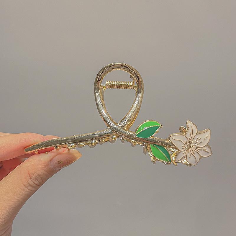 Clamă Mare Metalică pentru Păr de la un Influencer Coreean: Clips elegant modern rechin pentru femei