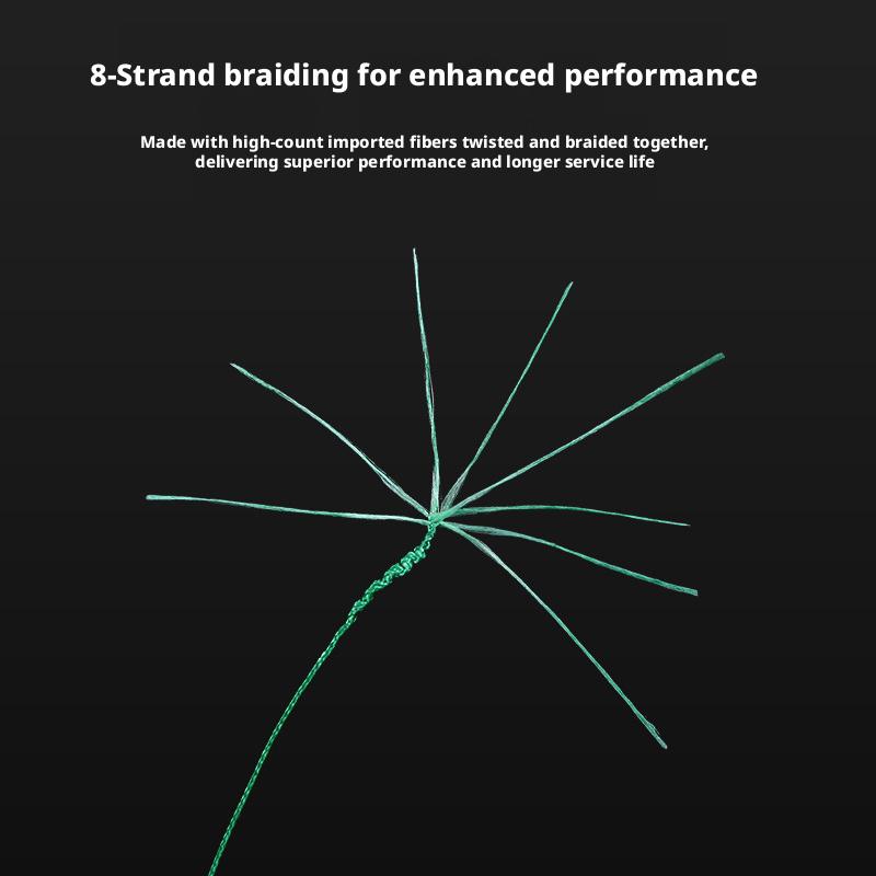8-Strand PE Braided Floating Fishing Line 500m Length High-Strength Multi-Water Use 0.1-0.6mm Diameter 6 Rolls/Box