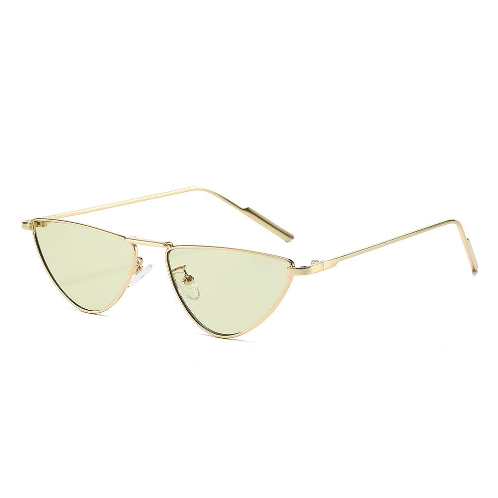 Fashionable Metal Cat Eye Sunglasses For Women & Men Trendy Pointed Frames With Light-Colored Lenses For Ultimate Sun Protection