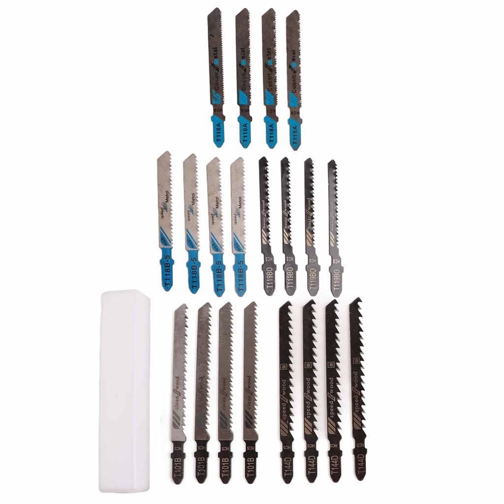 20 Stück Stichsägeblätter Set HSS T-Schaft Klar Schnellschneidende Stichsägeblätter für Holz Metall