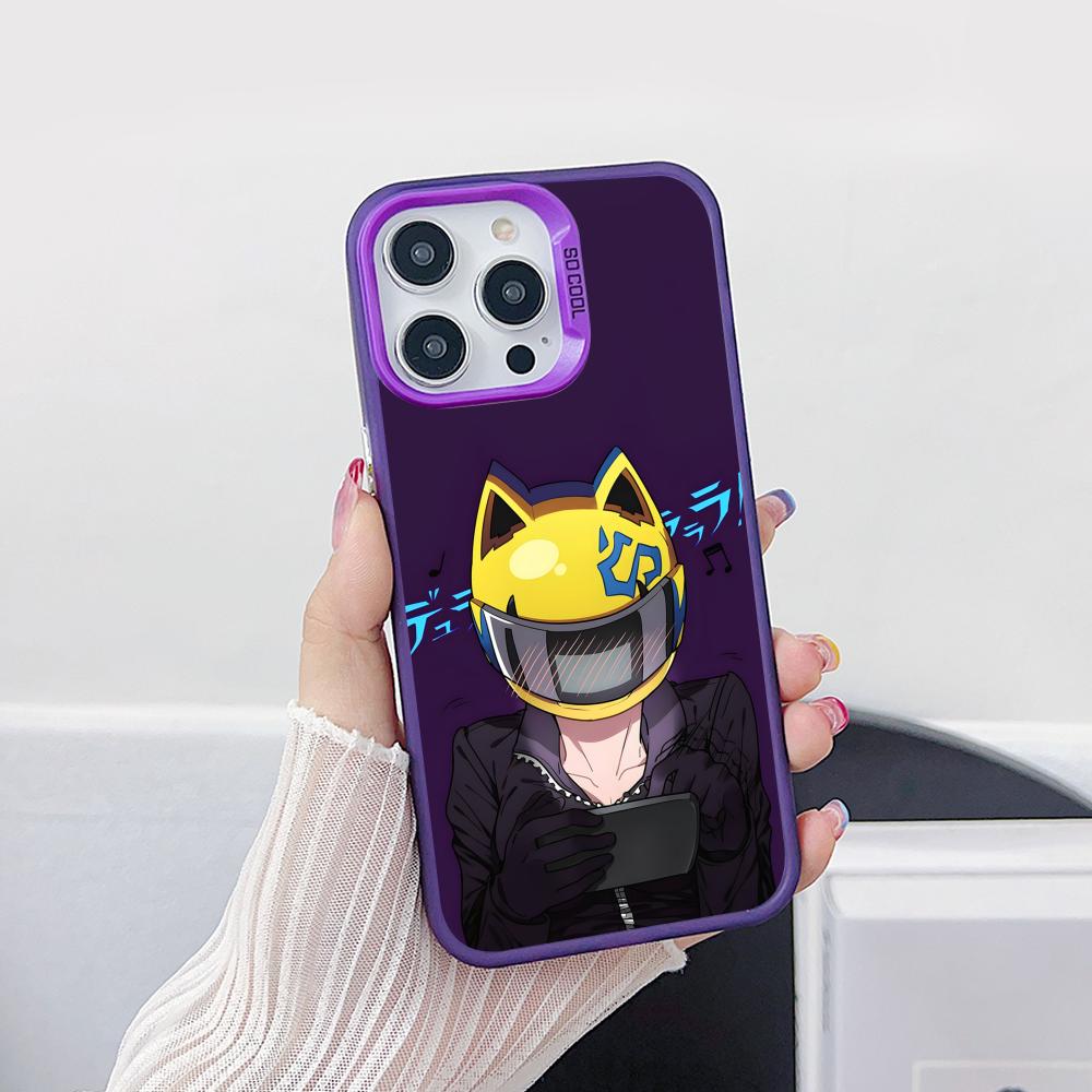 Anime Durarara Phone Case for iPhone 17 16 15 14 13 12 11 X XR XS Air Pro Max Plus Purple Colorful Silver Cover