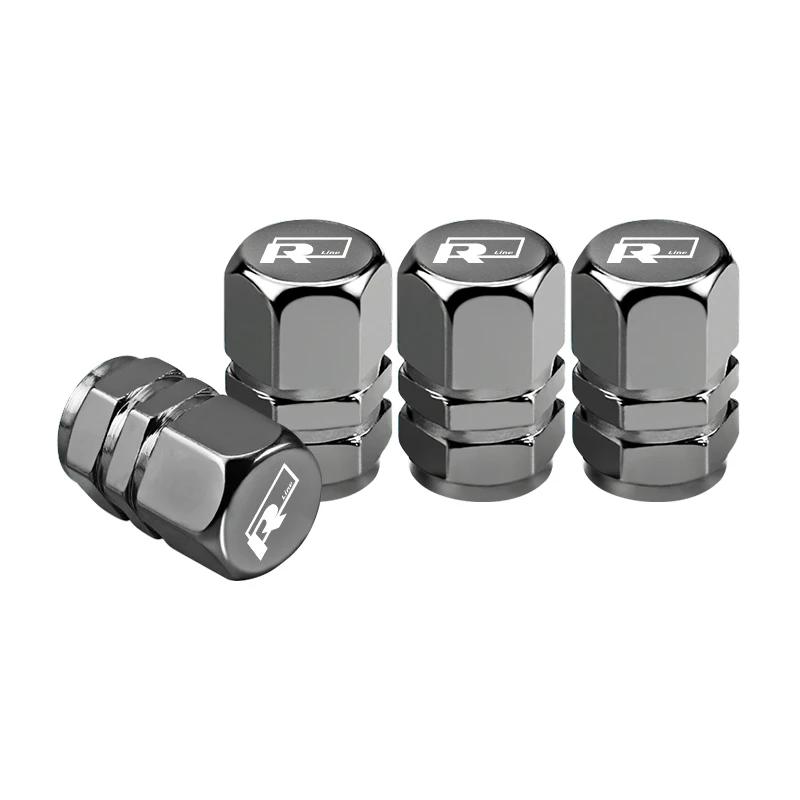 

2025 Hot Car Wheel Tire Valve Caps Tyre Stem Covers Airdust Waterproof For Volkswagen Rline Teramont T-Cross Arteon Jetta T-ROC