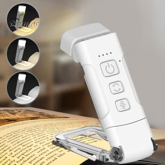 LED lampa na čtení knihy 3 teploty barev Stmívatelná pro oči přátelská bez blikání Super jasná USB dobíjecí lampa s klipsem