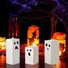 3 Pcs Ghost Candle Light Holders Flameless Candles with Spooky Candle Holders Halloween Tealight Candle Holders for Table Centerpiece Dining