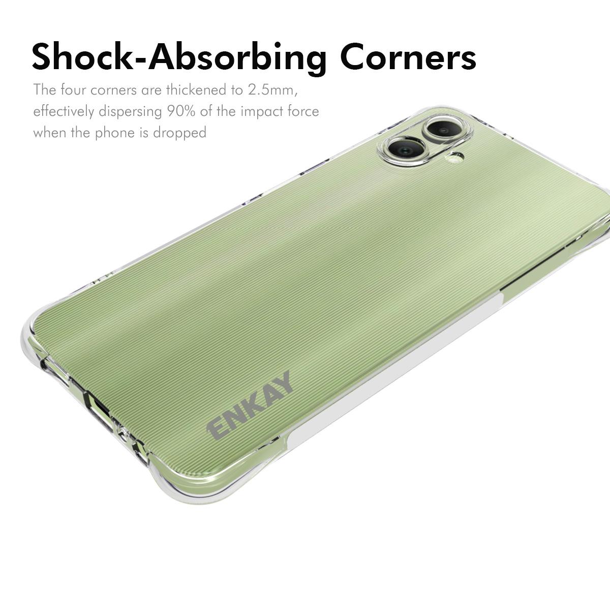 

ENKAY HAT PRINCE For Samsung Galaxy A06 4G Clear Case TPU Phone Cover Corner Airbag Fall Protection A