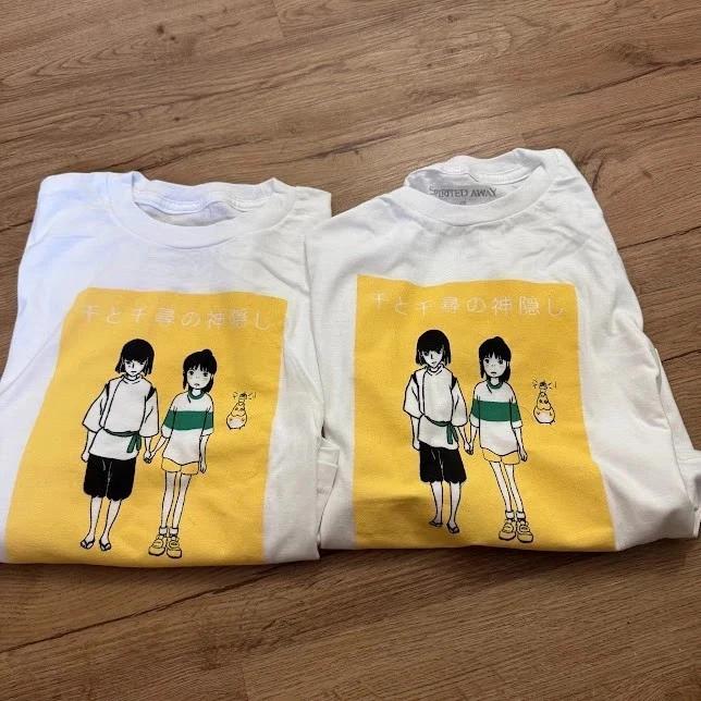 

Лот из 2 шт. Новая футболка Spirited Away Studio Ghibli Аниме Хаку Тихиро Маленькая XL