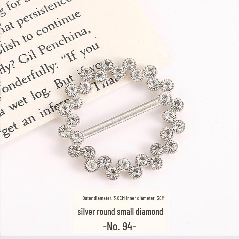 Pearl Rhinestone Waist Buckle Scarf Fastener Hem Knot Button for Women
