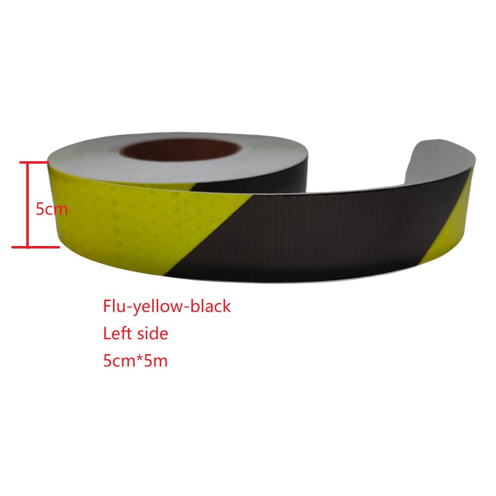 5cm/10cm/15cm/20cm*5M Fluorescent-Yellow-Black Twill Reflective Tapes Waterproof Adhesive Warning Stickers For Car Truck Trailer