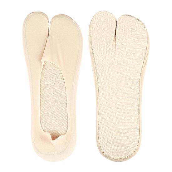 Breathable Toe Socks 2-Toe Invisible Liner Socks with Anti-Slip Silicone Ultra-Thin Moisture-Wicking Socks for Loafers Sneakers