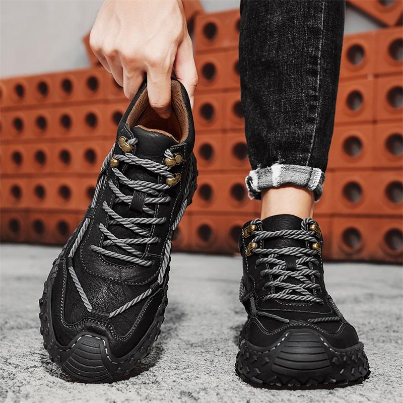 Podzimní/zimní ručně vyráběné pánské boty Boty Pohodlné kotníkové boty pro muže Ležérní boty Mokasíny Pánské pracovní boty