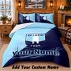 Lazio FC Pattern Bedding 3Pcs Set Custom Name, Bed Sheet And Pillowcases For Home Bedroom