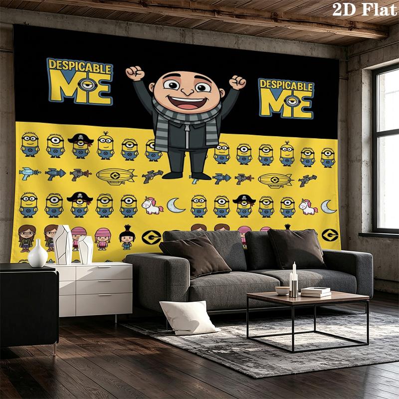 Despicable Minions Wall Tapestry Aesthetic Wall Hanging Printed Fabric Blanket Decorative Tapestries For Bedroom Living Room Home Decor