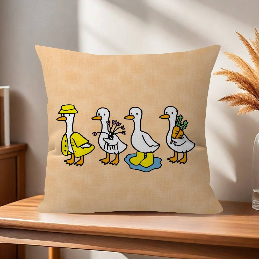 What The Duck Print Art Funny Decorative Room Aesthetics Pillow Case Home Decor Bedroom Sofa Bed Couch Pillow Cover 45x45
