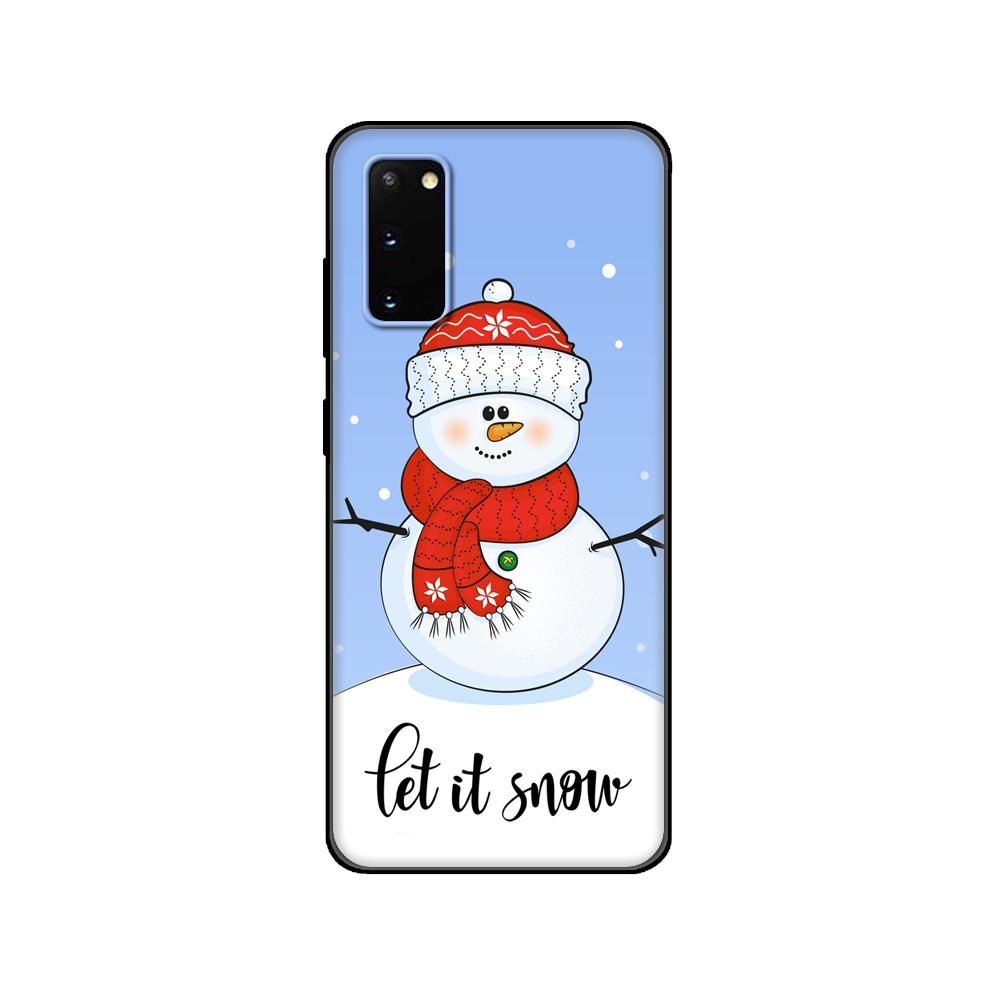 Black tpu Case For Samsung galaxy S20 /S20 PLUS/S20 ultra/S20+ /S20FE back cover Cute Christmas