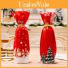 Christmas Decor Red Snowflake Bottle Cover With Plush Design For Holiday Party Scene