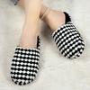 Damen Winterschuhe Warme Hausschuhe Flauschige Karomuster Hausschuhe