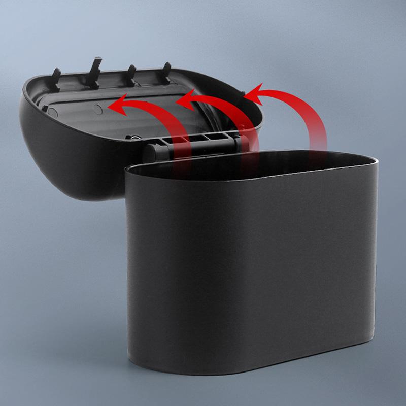Car Trash Can Universal Car Door Hanging Trash Bin Small Clamshell Dustbin Vehicle Garbage Dust Case Taxi Trash Can Car Storage