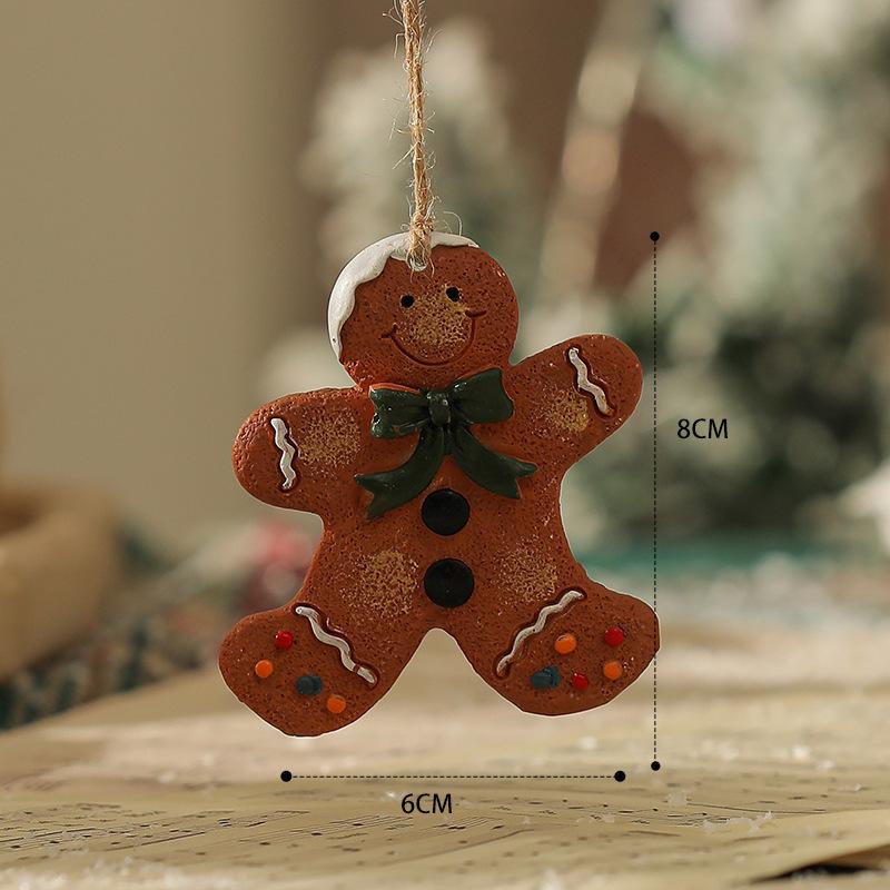 American Retro Christmas Snowman Cane Resin Pendant for Tree Decoration
