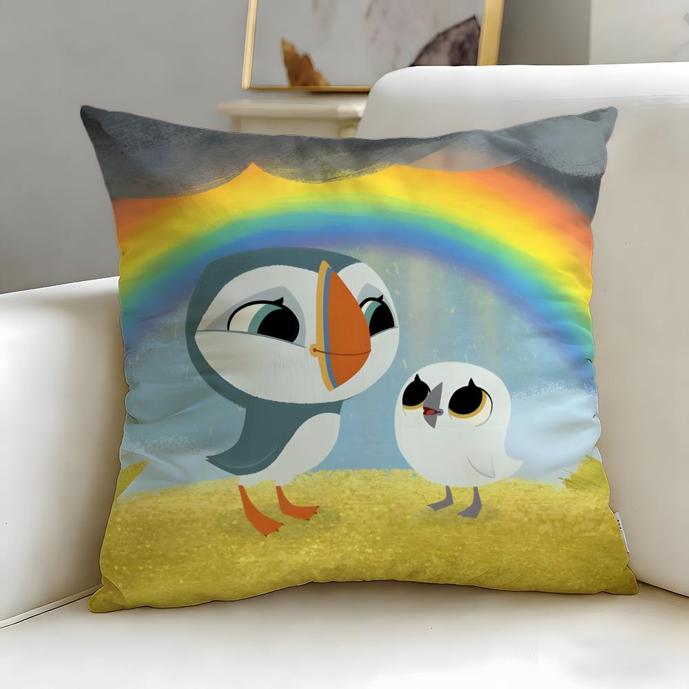 

classic cartoon Puffin Rock Cushion Cover Soft & Easy-Wash Pillow Case – Versatile for Couch, Bed, Travel and Office 30cmx30cm