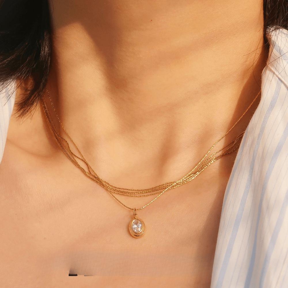 Accessories Necklaces, Oval Pendants Retro Premium European, American and Chinese Antique Clavicle Chains
