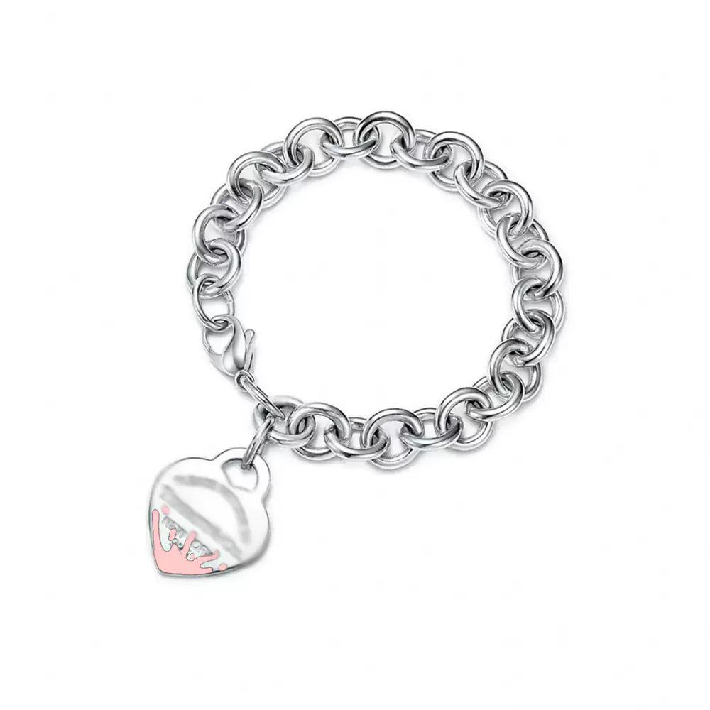 T-Familie Herzförmiges Emaille-Armband: Blaue, Rote, Rosa Herzen, Liebes-Rosenkranz, Runde Perlenkette - Perfektes Valentinstagsgeschenk für Freundin.