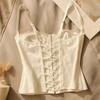 Sleeveless Lace Corset Hollow Suspender Vest Spicy Girl Style Lace Camisole  Ladies