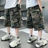 Summer Kids Casual White Camouflage Shorts Big Boys High Waist Streetwear Short Pants Bottoms Tweens Child Camo Cargo Shorts