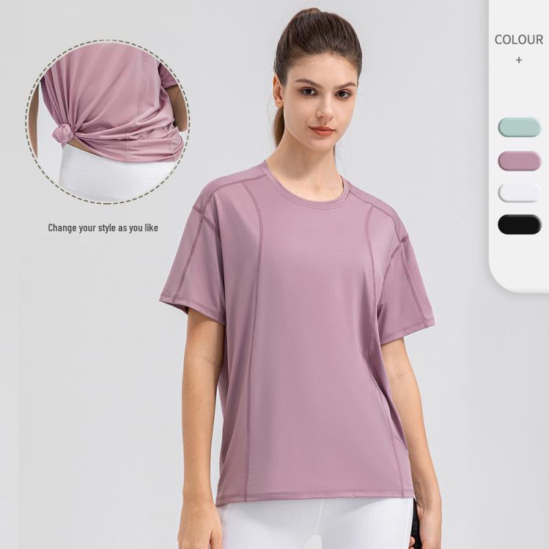 Women's Quick-Dry Breathable Fitness T-Shirt - Short Sleeve, Moisture-Wicking, Ideal for Running & Yoga
