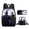 Deadpool 3pcs Student School Bag Backpack Lunch Bags Pencil Case Gifts Kids
