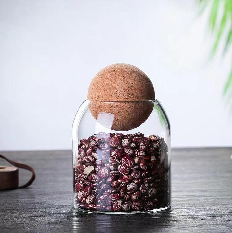 Heat-Resistant Airtight Glass Jar for Tea, Coffee Beans, and Fruits – Transparent Storage and Display Bottle