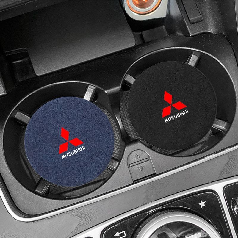Porta-copos de Carro em Camurça Antiderrapante Isolamento Térmico para Copo de Água Tapete Decorativo Para Mitsubishi ASX Lancer L200 Pajero Sport Attrage Mirage Eclipse