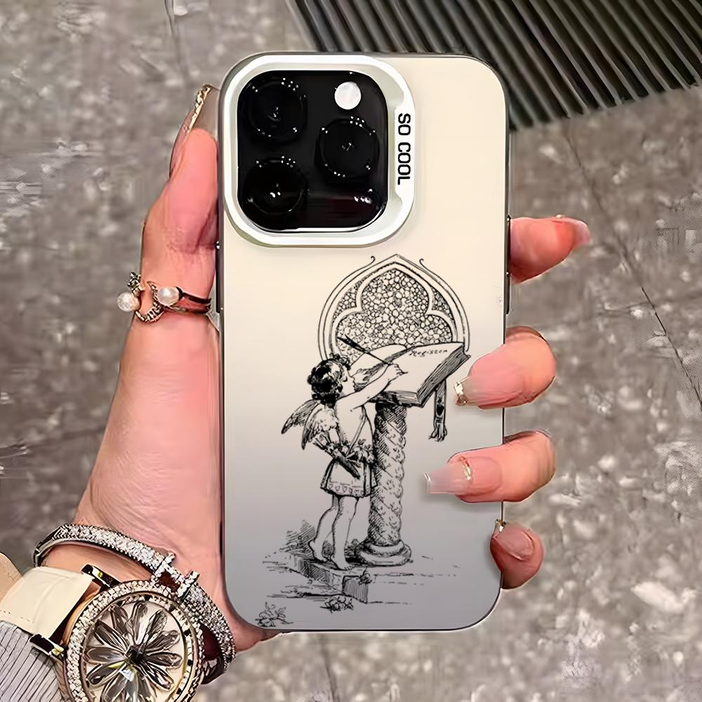 Luxury Angel Death Demon Phone Case For IPhone 17 Pro Max 16 Pro Max 15 14 13 11 12 Mini Xs X Xr 7 8 Plus Se Color Silver Cover