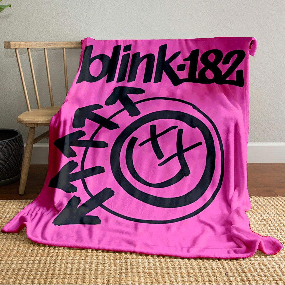 Blink-182 Logo Pink Blanket for All Seasons Blanket Lunch Break Throw Gift