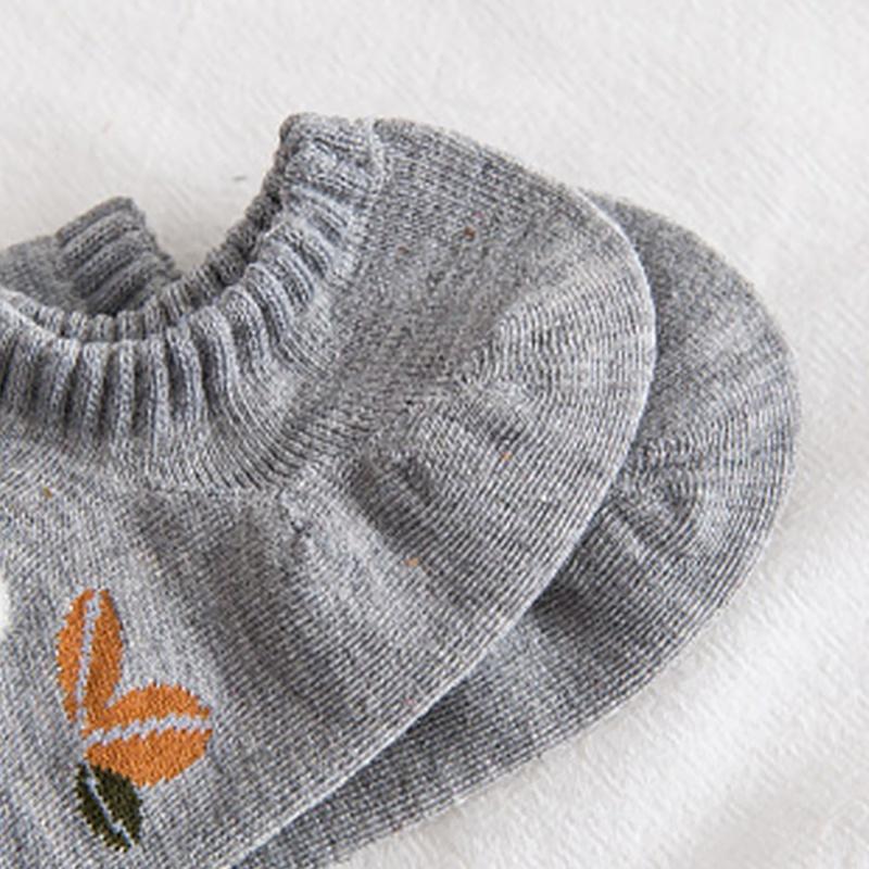 Cute Summer Printed Socks Women's Short Socks Ins Trendy Boat Socks Thin Small Flower Shallow Mouth Socks Sweat-absorbent Breathable Invisible Socks