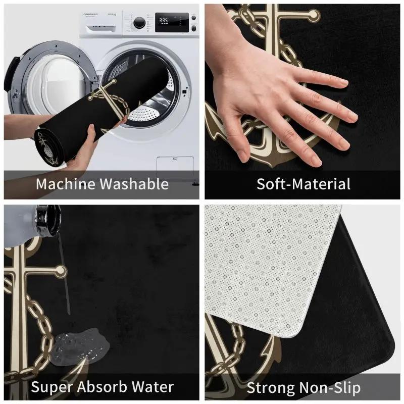 Custom Anchor Doormat Anti-Slip Entrance Kitchen Bathroom Door Floor Mat Nautical Sailor Garden Rug Carpet Footpad