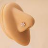 Trendy European & American Zircon Nose Stud: Floral, Heart & Geometric Shapes In Stainless Steel