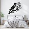 DDPNKL Raven Metal Wall Art - Distinctive Black Bird Silhouette Decor with Detachable Plaque - Ideal for Living Room, Bedroom