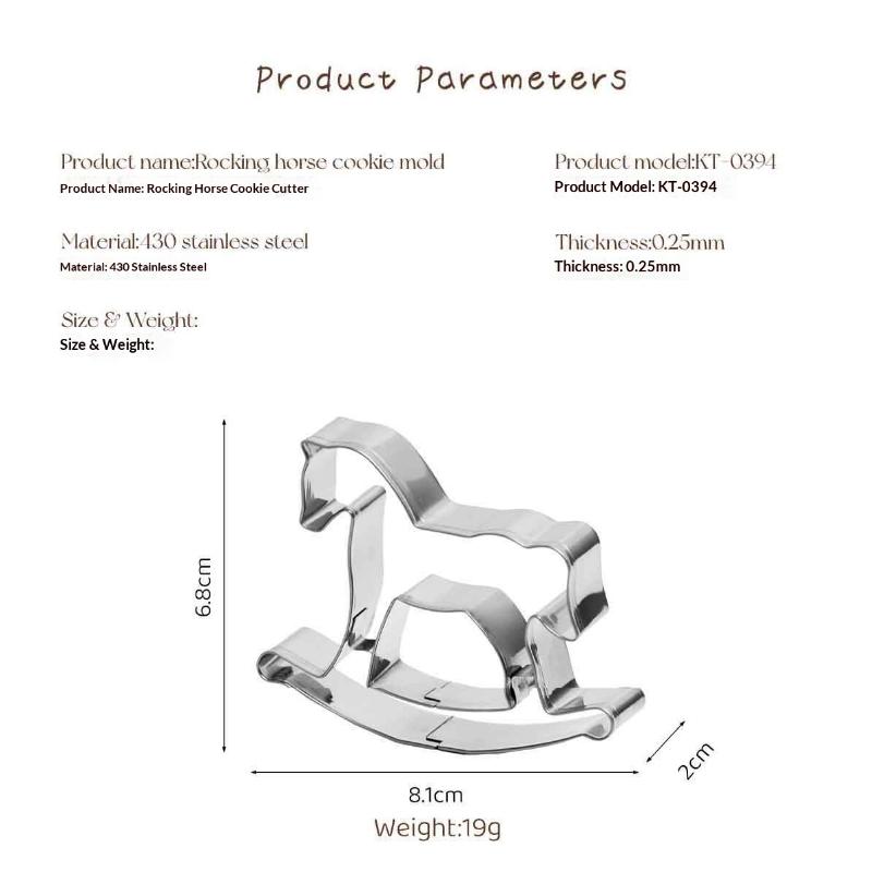 

1Pc Stainless Steel 2026 Horse Cookie Cutter Mould Rocking Horse Shapes Biscuit Mold For Fondant Pastry Decor Baking Tools