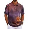 Men's Halloween Print Short Sleeve Shirt for Casual Party Wear