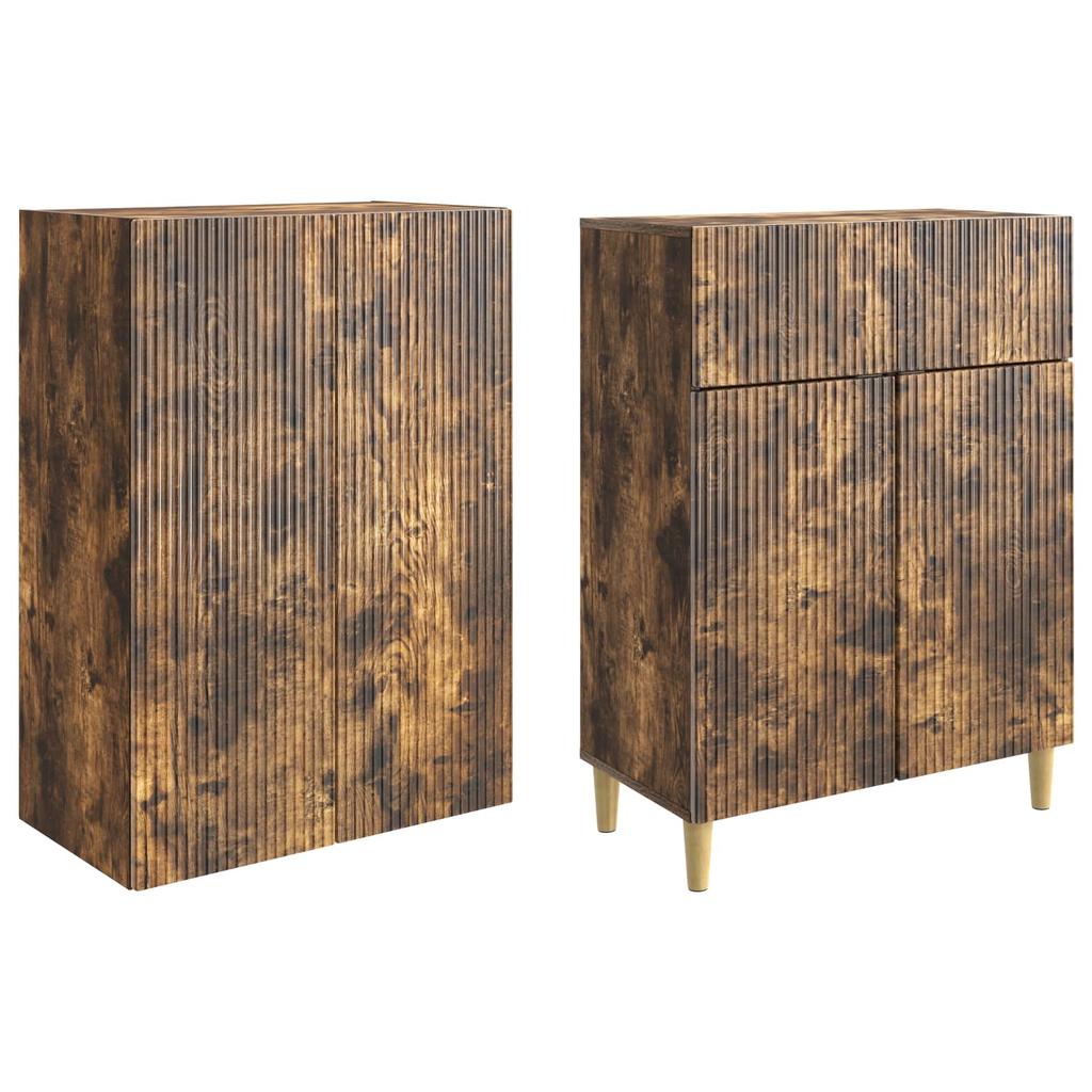 Cabinet Set 2 pcs Smoked Oak Wood Material
