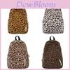 Streetwear Leopard Print Velvet Backpack For Women Casual Travel And School Use