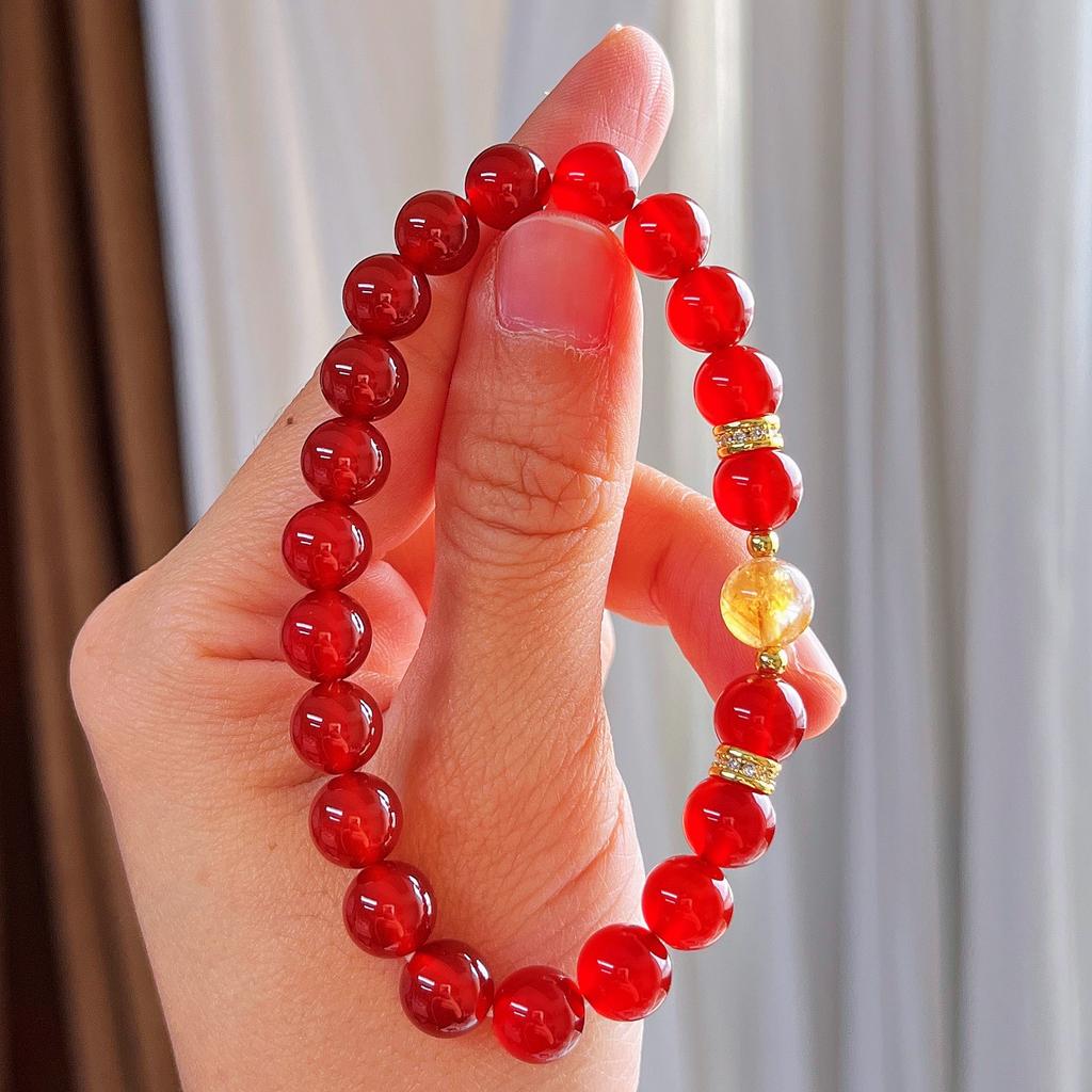 Vintage High Quality 7A Pigeon Blood Chalcedony Bracelet Bracelet Female