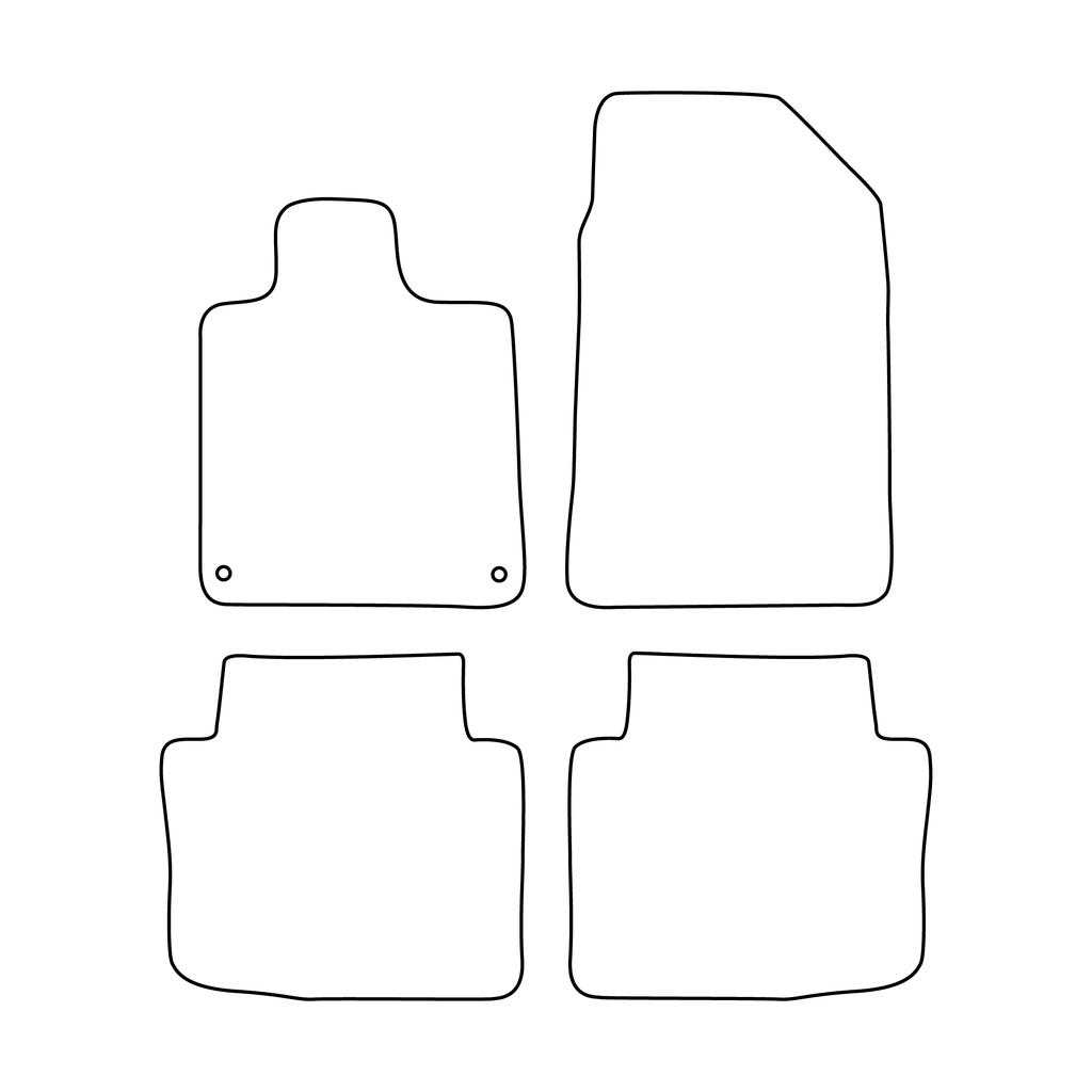 [BLM]CT025 red - Set of velour floor mats suitable for Citroen C6 I 2005-2012 - red trim