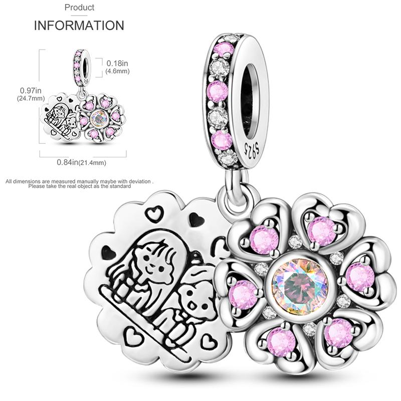 New Copper Charms Beads Sunflower Flower Daisy Original Charm Pendant Fit Charm Bracelets Diy Jewelry Birthday Gift