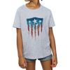 Marvel Girls Captain America Flag Shield Cotton T-Shirt
