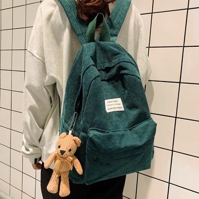 Damesrugzak Retro Damesrugzak Mode Middelbare School Studenten Boekentas Eenvoudig Corduroy Vrouwelijke rugzakken Grote capaciteit Tassen Rugzak