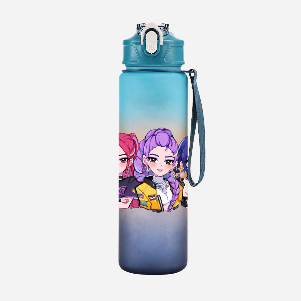 750Ml Water Bottler Anime K-Pop Demon Hunters Printed Character Water Cup Large Capacity Outdoor Portable Rope Drinking Bottle for Boy Girl Gift