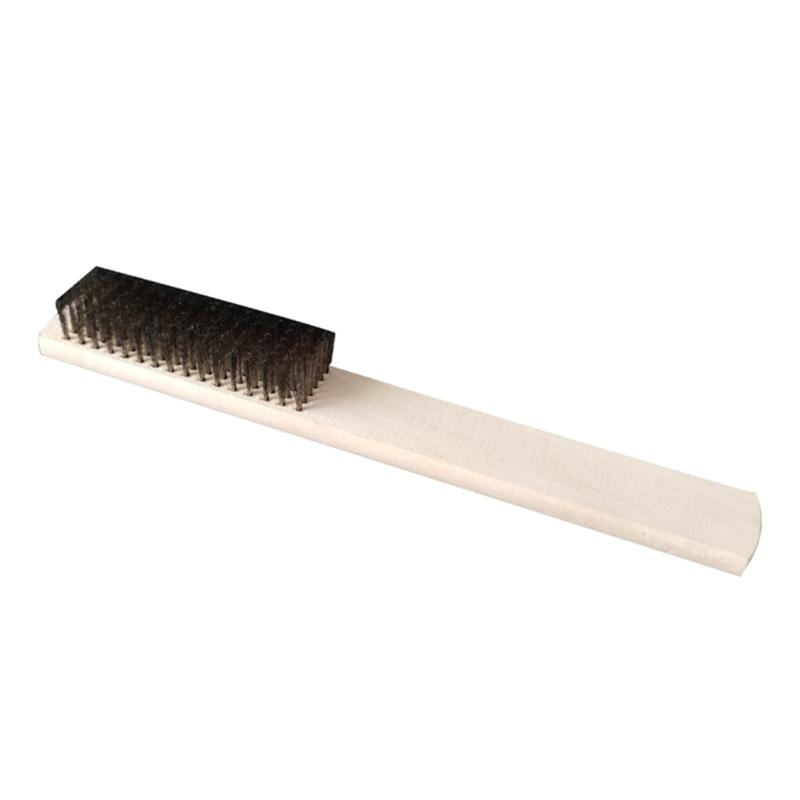 12 Piece Wire Brush Copper/Steel Brush File Cleaning Brush Timber Handle Steel Rust Removal Polishing Brush for Home